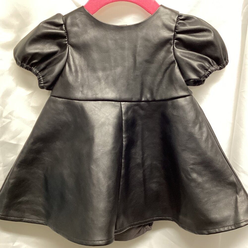 Baby Gap Vegan Leather Dress Black Size 3-6 Months ( Previously Owned- Like New